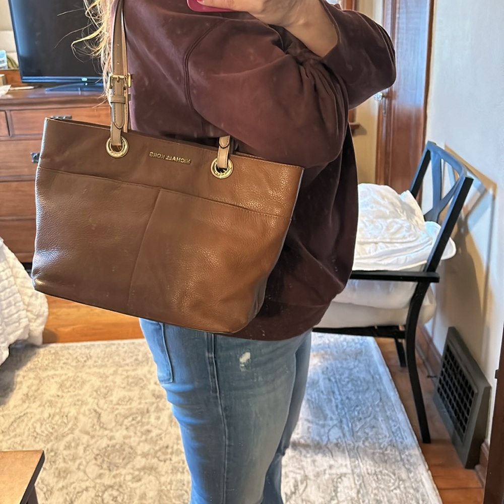 Michael Kors camel colored Bedford bag